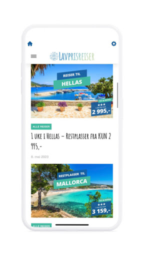 Android application Lavprisreiser: Reis billigere screenshort