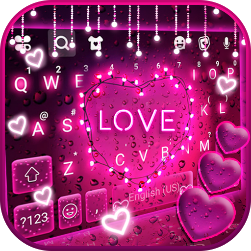 Neon Streaks Heart Keyboard Ba logo