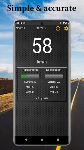 Android application Speedometer and G-Force meter screenshort