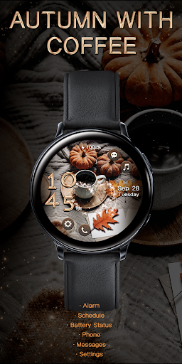 Android application Autumn With Coffee_Watchface screenshort