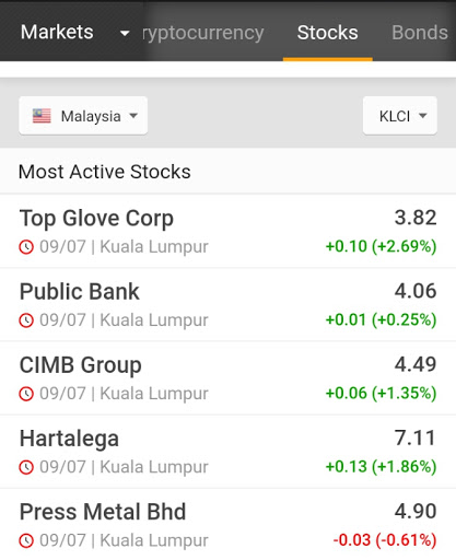 Malaysia Stock Exchange App Screen 2