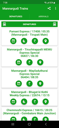 Android application Mannargudi Trains screenshort