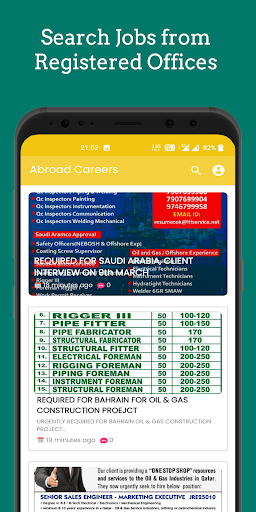 Abroad Careers- Overseas Jobs Screen 2