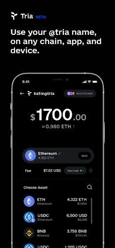 Android application Tria Wallet screenshort