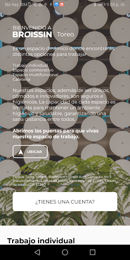 Android application BA: workspace finder screenshort