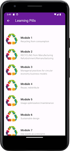 Circular Economy Awareness App Screen 2