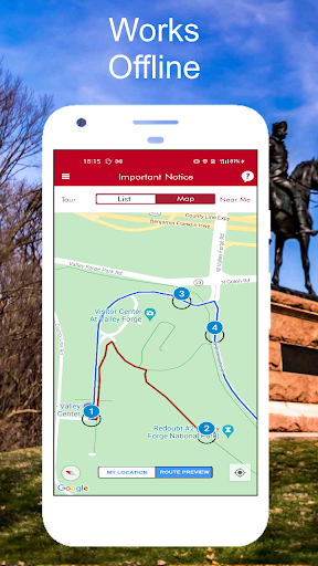 Android application Valley Forge Audio Tour Guide screenshort