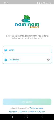 Android application Nominom express screenshort