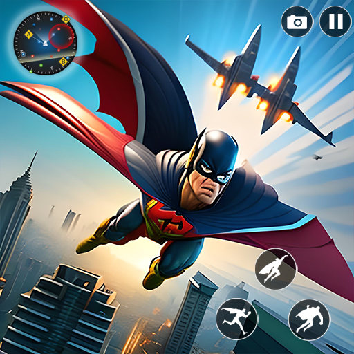 Flying Superhero Crime City logo