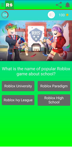 Android application Get robux for win quiz screenshort