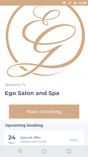 Android application Ego Salon and Spa screenshort