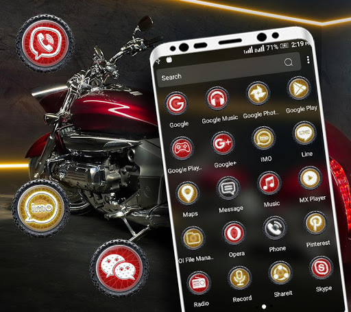 Red Bike Launcher Theme Screen 2