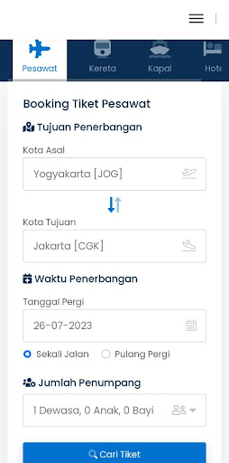 Android application Bahagia Indah Travel screenshort