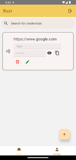 Buzz Password Manager Screen 2