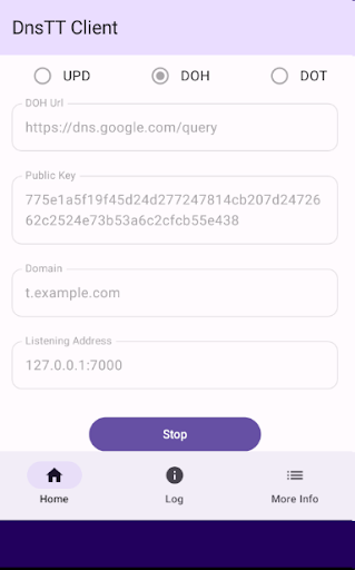 DnsTT Client Screen 3