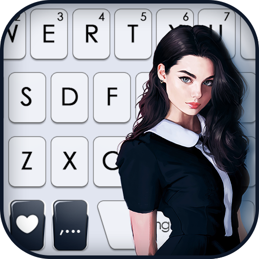 Sexy Woman Keyboard Background logo