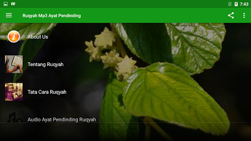 Android application Ruqyah Mp3 Ayat Pendinding screenshort