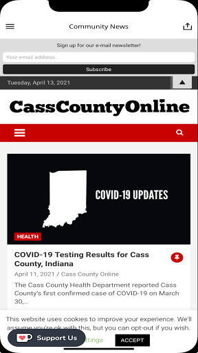 Android application Cass County INfo screenshort