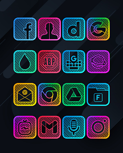 Lines Square - Neon icon Pack لقطة شاشة