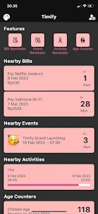 Timify : Event, bill countdown