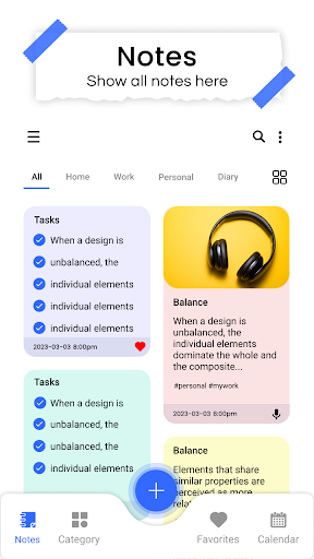 Android application Diary Notepad Task Writing screenshort