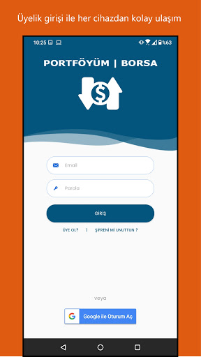 Android application Portföyüm | Borsa screenshort