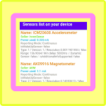 Cover Image of Tải xuống Sensors list on your device 1.3 APK
