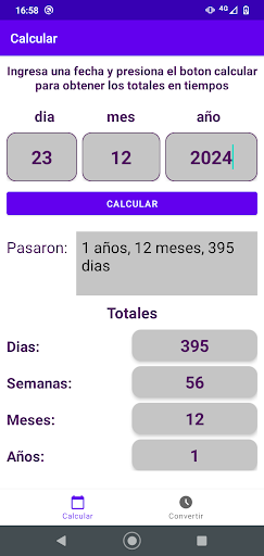 Android application Time calculator screenshort