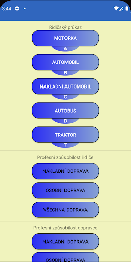 Android application Autoškola 2023 Testy screenshort