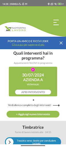 Android application Rapportini Lavoro screenshort