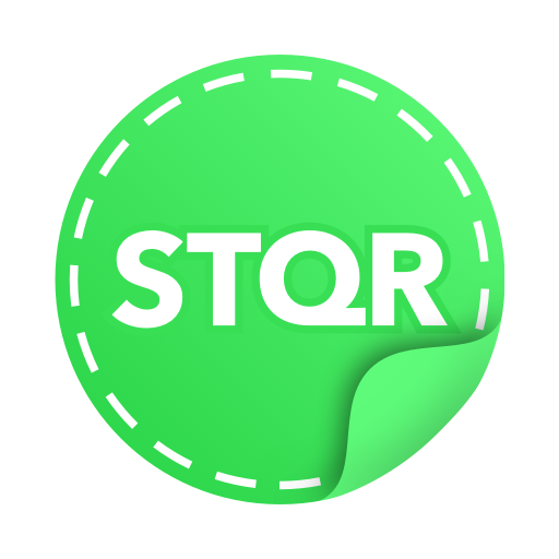 STQR personal stickers maker f logo