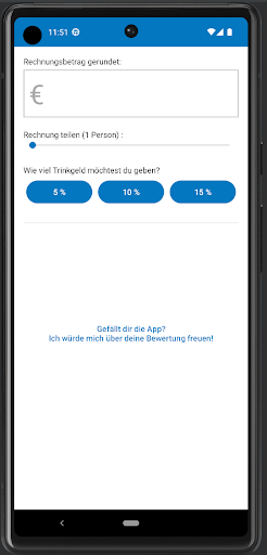 Android application Tip Trinkgeld Rechner screenshort