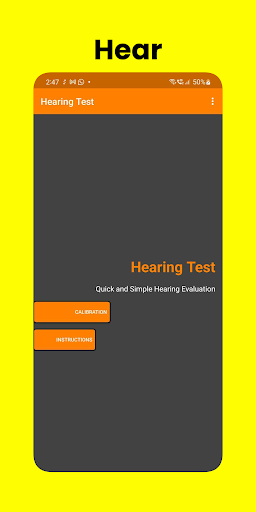 Android application Hearing test screenshort