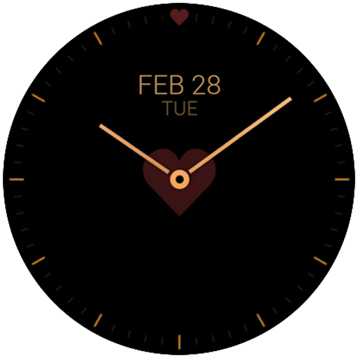 Love Heart minimal watch face logo