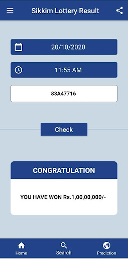 Sikkim Lottery Result Screen 3