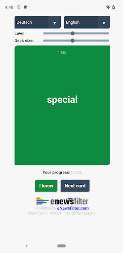 Learn language with flashcards Screen 2