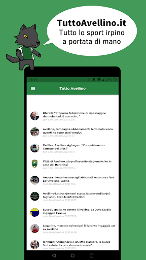 Android application Tutto Avellino screenshort