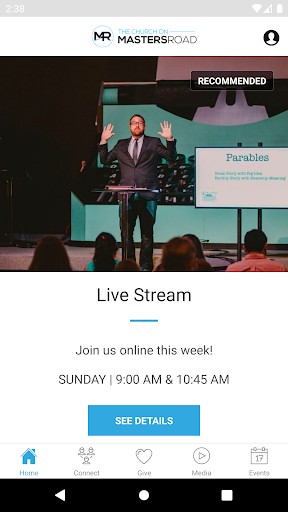 Android application Church On MastersRoad screenshort