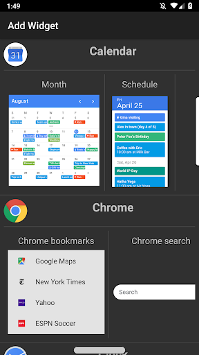 Android application [DISCONTINUED] Widget Drawer screenshort