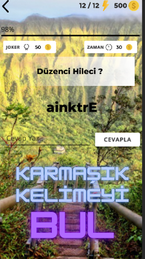 Android application Karmaşık Kelimeler screenshort