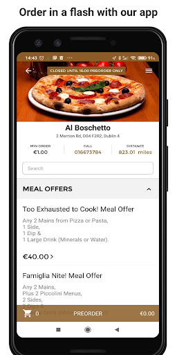 Android application Alfredo's Takeaway screenshort