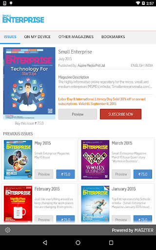 Android application Small Enterprise screenshort