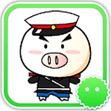 Stickey Cartoon Pig Smile Face icon