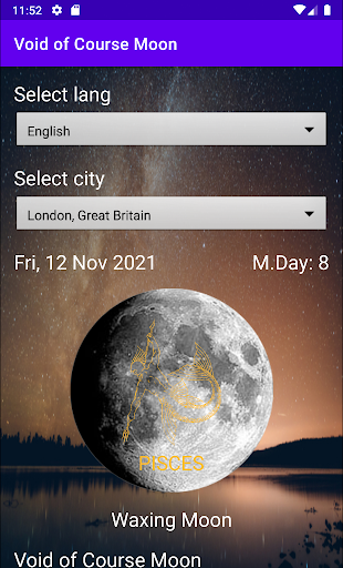 Android application Void Of Course Moon & Haircut screenshort