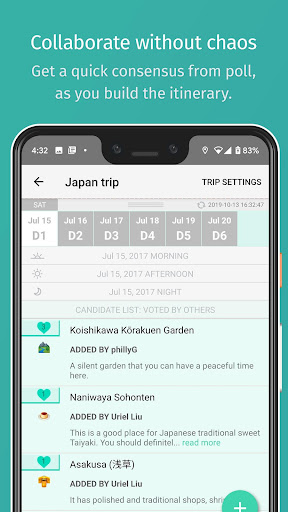 TripHugger - Group Travel Plan Screen 2