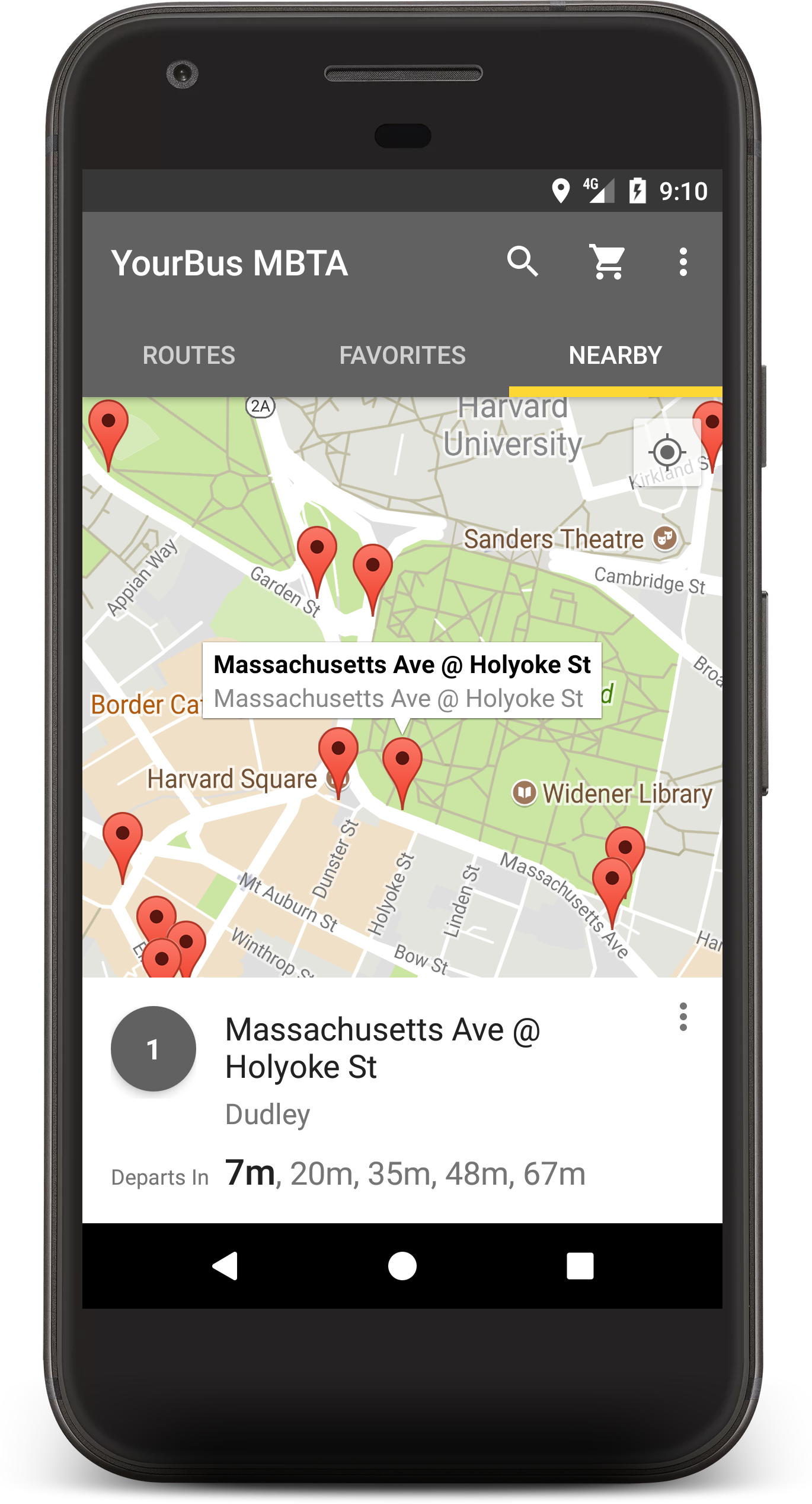 Android application MBTA Boston Bus and Rail Tracker screenshort