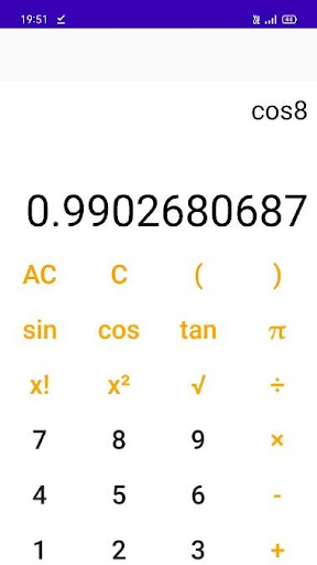 Android application Scientific Calculator screenshort