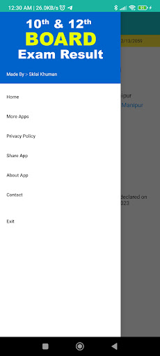 Manipur Board Result Screen 2