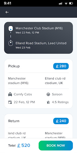 XRide - UK Taxi App Screen 3