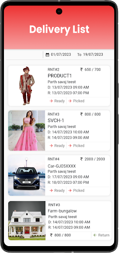 Rent Invoice Receipt Bill App Screen 3
